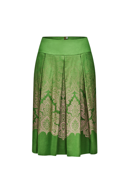Pleated skirt with a wide yoke