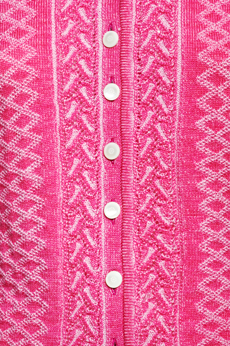 Plated cardigan with brocade pattern - Image 4