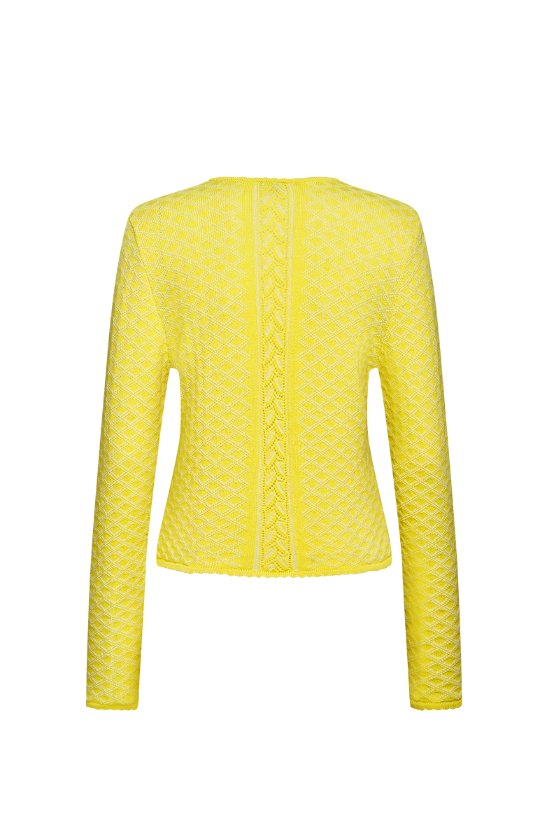 Plated cardigan with brocade pattern - Image 2