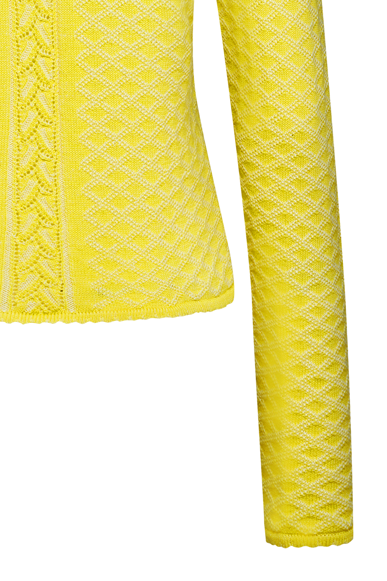 Plated cardigan with brocade pattern - Image 6