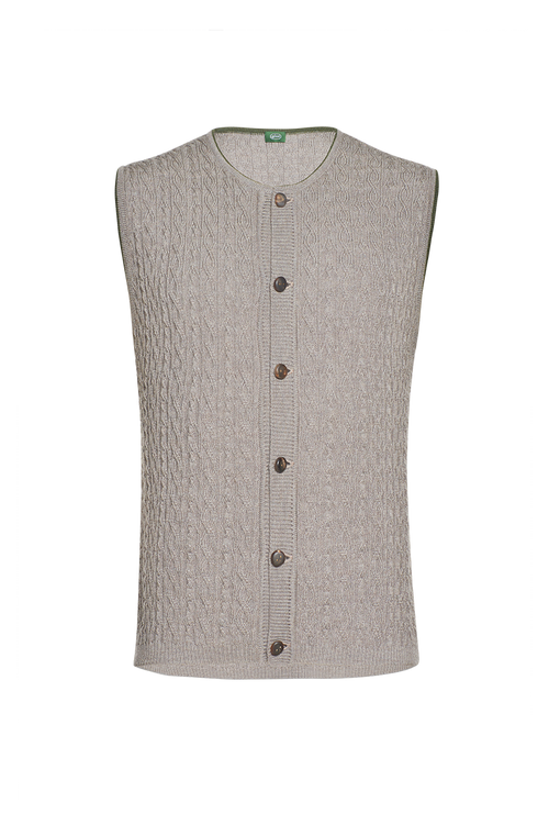 Pre-patinated knitted waistcoat
