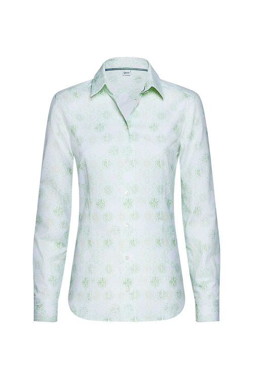 Blouse with hand-printed Model blocks