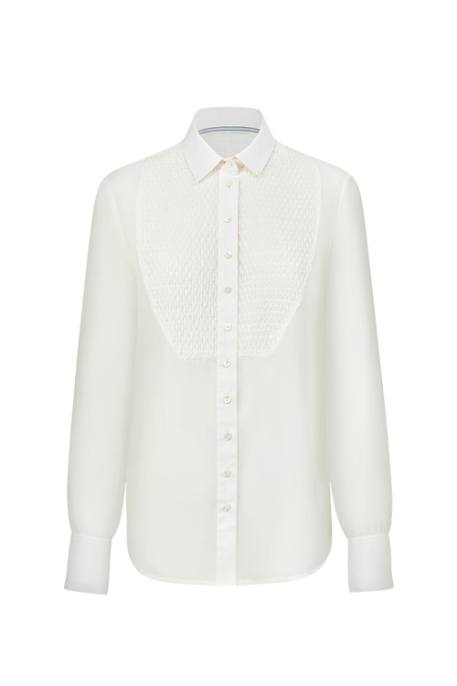 Waffle smock blouse