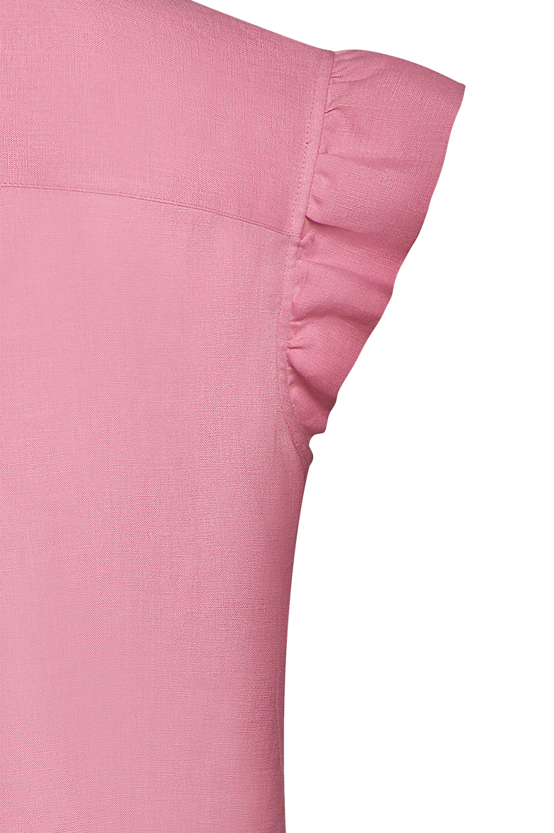 Linen blouse with flutter sleeves - Image 6