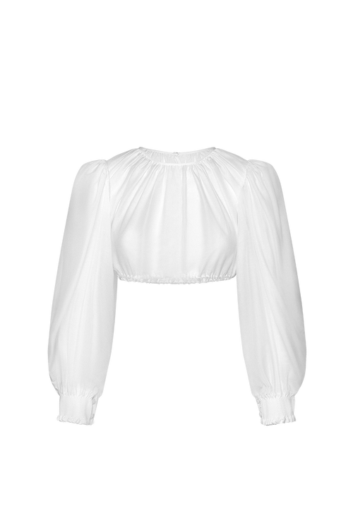 Faltenbesetzte Dirndlbluse