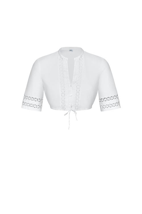 Dirndlbluse mit Spitzenbändern