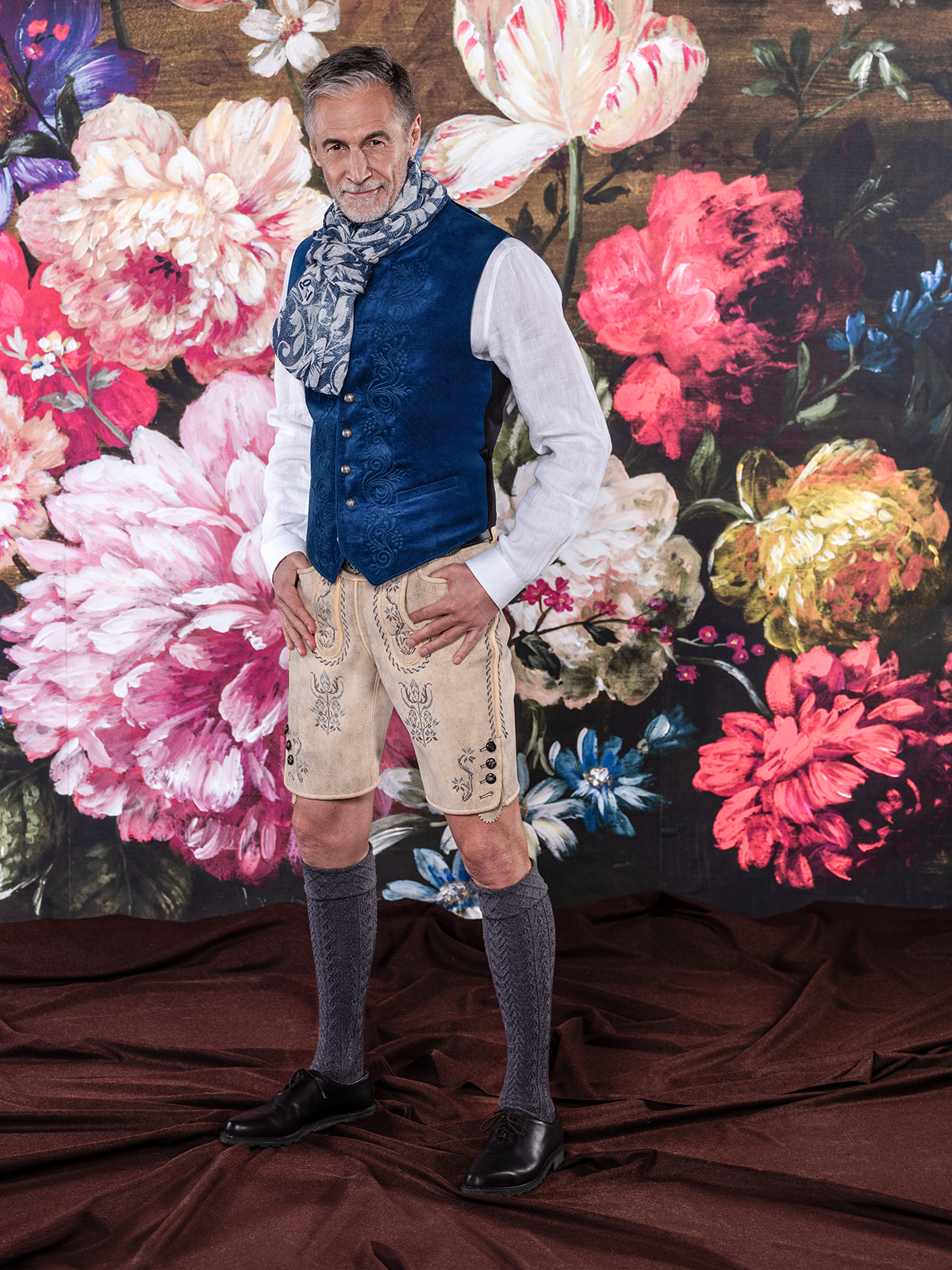Structured Blaudruck Gilet - Image 1