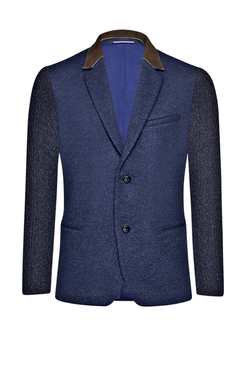 Lapel jacket with patterned knit