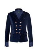 Velvet jacket with lapels - thumbnail 1