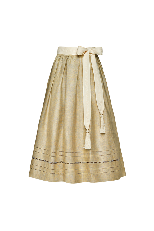 Linen apron with handwork