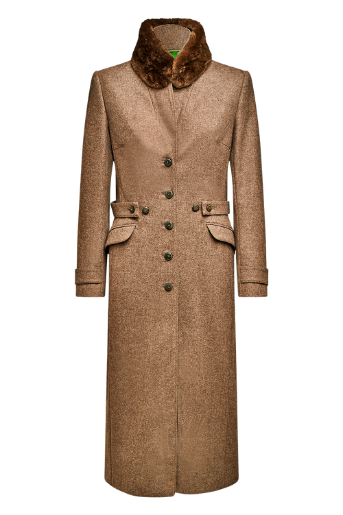 Loden coat with fur