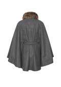Reversible cape with fur trim - thumbnail 2