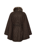 Reversible cape with fur trim - thumbnail 4