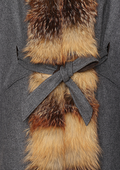 Reversible cape with fur trim - thumbnail 5