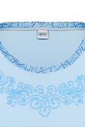 Shirt with floral wool-thread embroidery - thumbnail 3