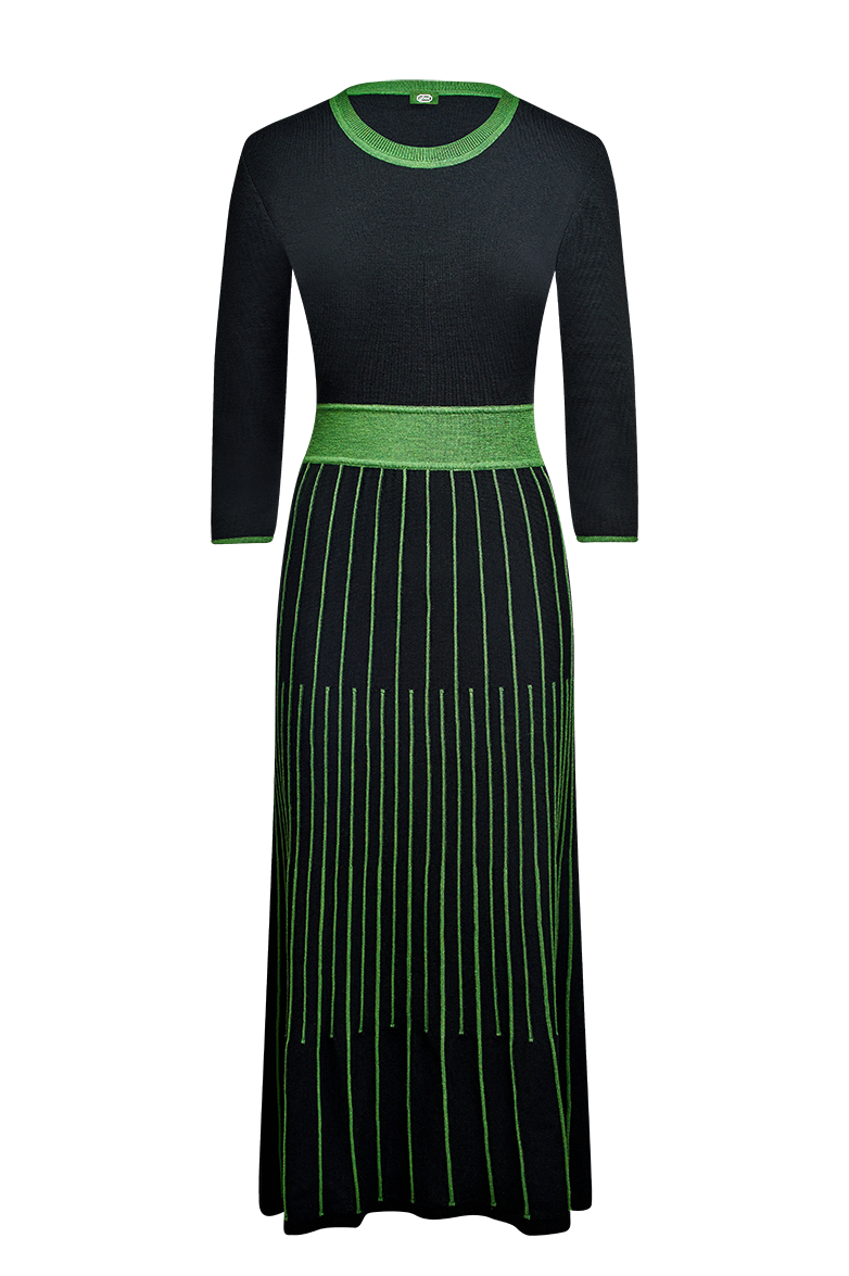 Knitted dress with knitted pintucks - Image 1
