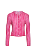 Plated cardigan with brocade pattern - thumbnail 1