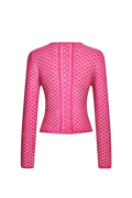 Plated cardigan with brocade pattern - thumbnail 2
