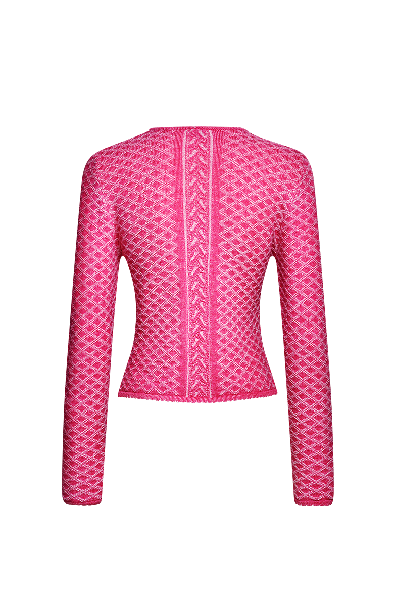 Plated cardigan with brocade pattern - Image 2