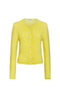 Plated cardigan with brocade pattern - thumbnail 1