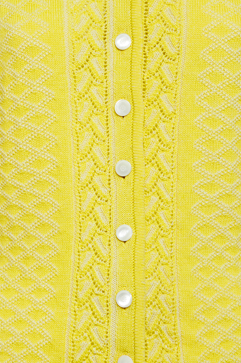 Plated cardigan with brocade pattern - Image 4