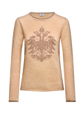Knitted jumper with double-eagle intarsia - thumbnail 1