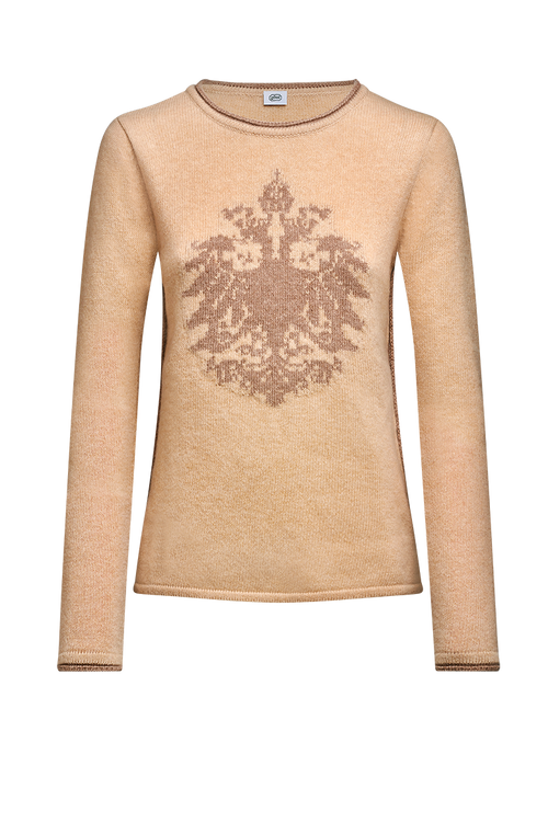 Knitted jumper with double-eagle intarsia