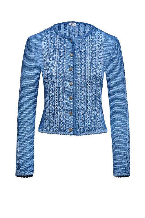 Jacke in plattiertem Strick