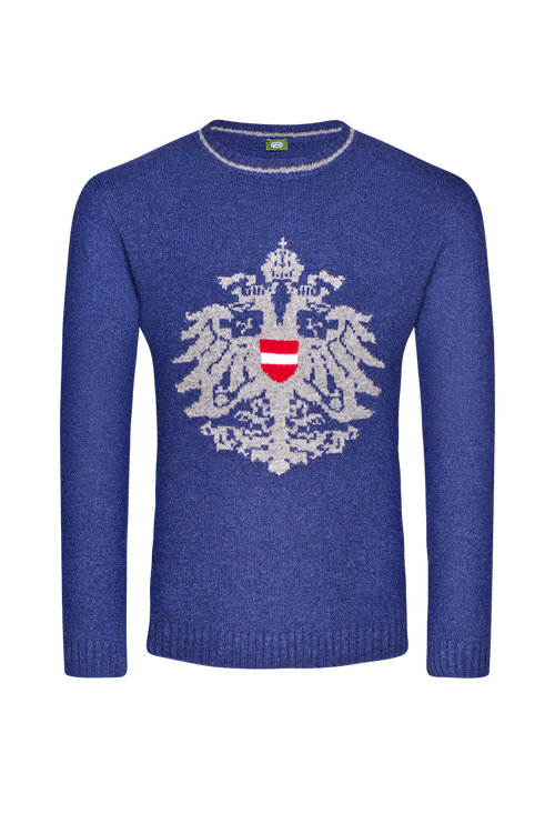 Knitted jumper with double-eagle intarsia