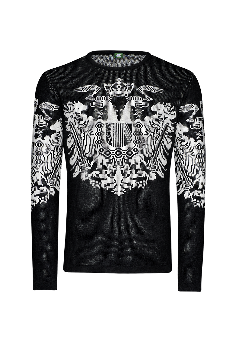 Knitted jumper with double eagle - Image 1