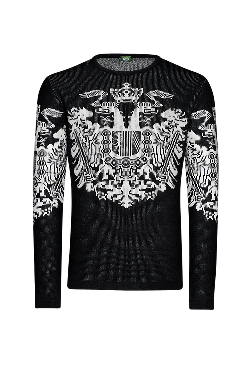 Knitted jumper with double eagle