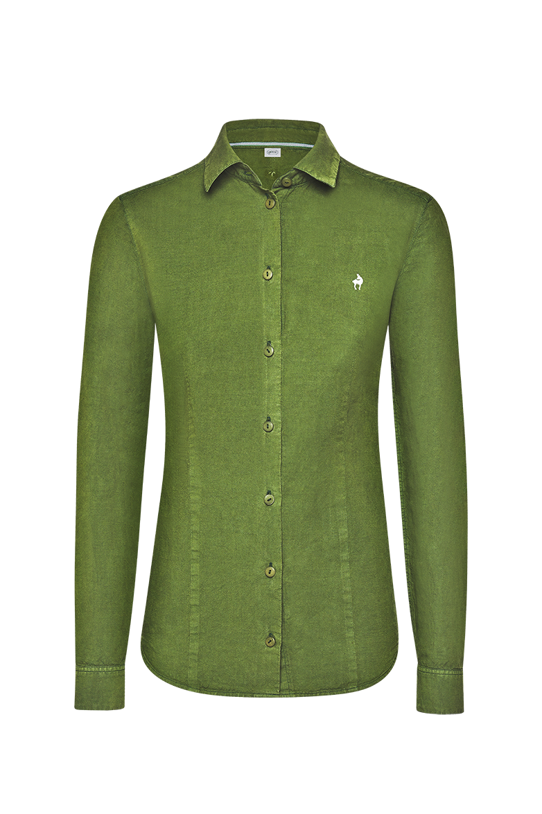 Blouse with contrasting chamois embroidery - Image 1