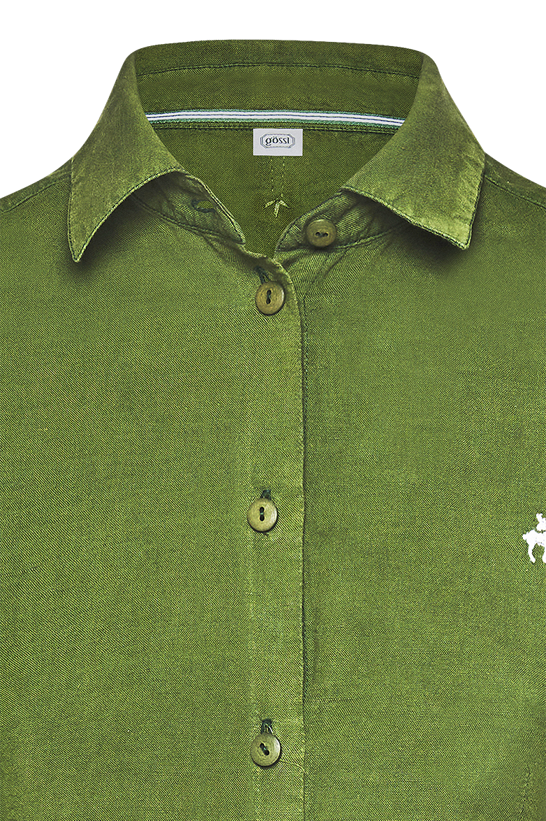 Blouse with contrasting chamois embroidery - Image 3