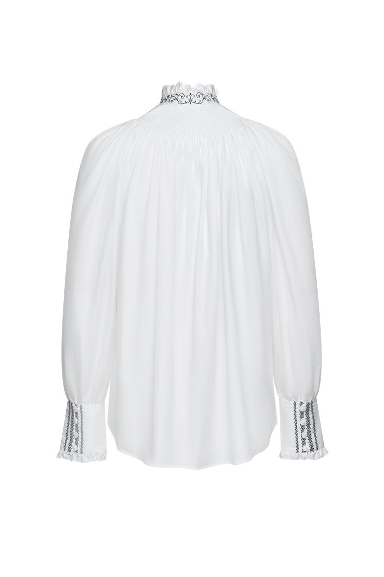 Festive blouse with standing pleats - Image 2