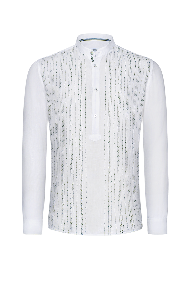 Hand-printed linen - Image 1
