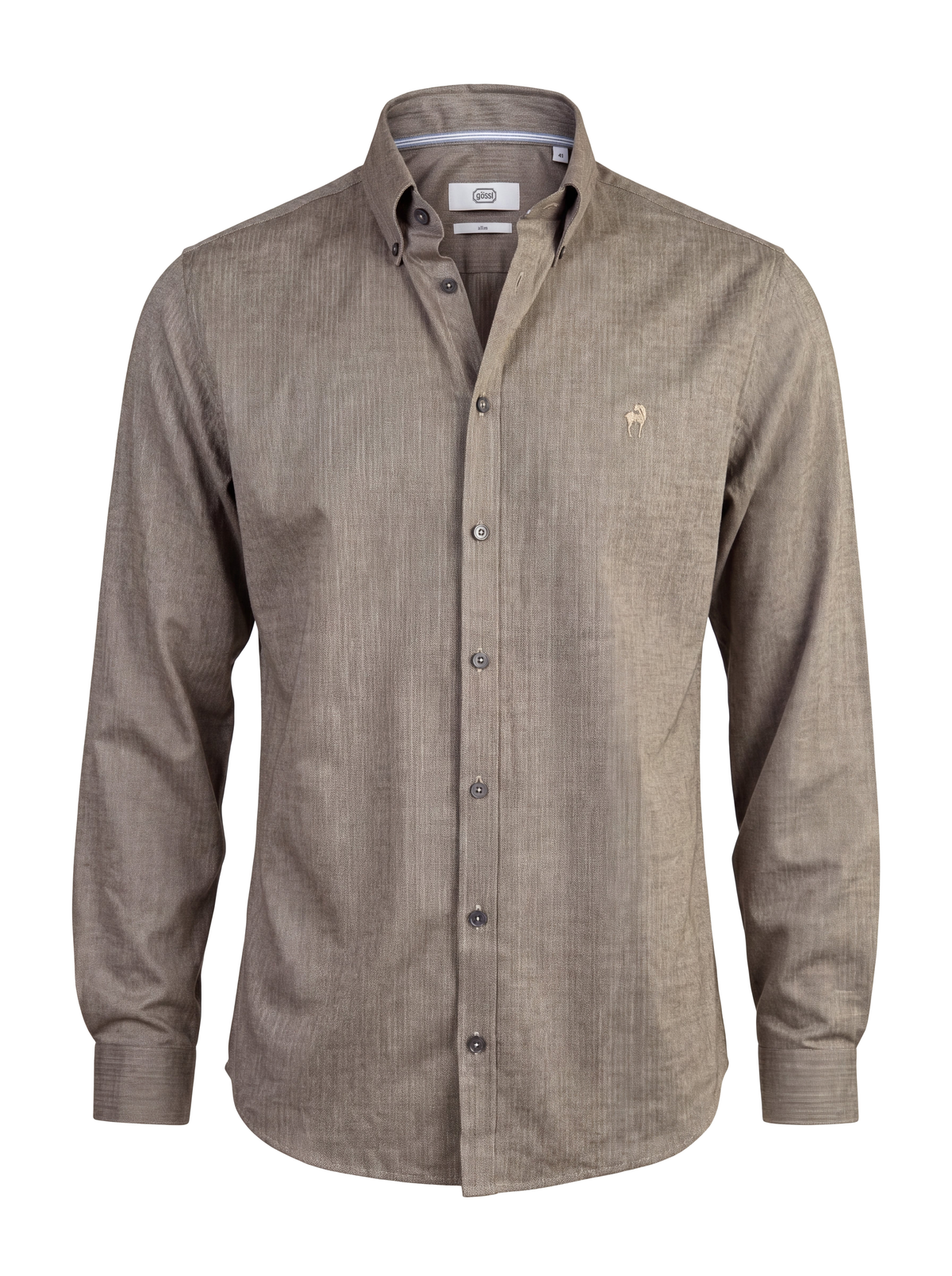 Button-down herringbone shirt - Image 1