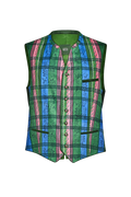 Hand-printed Gilet in pure silk - thumbnail 1