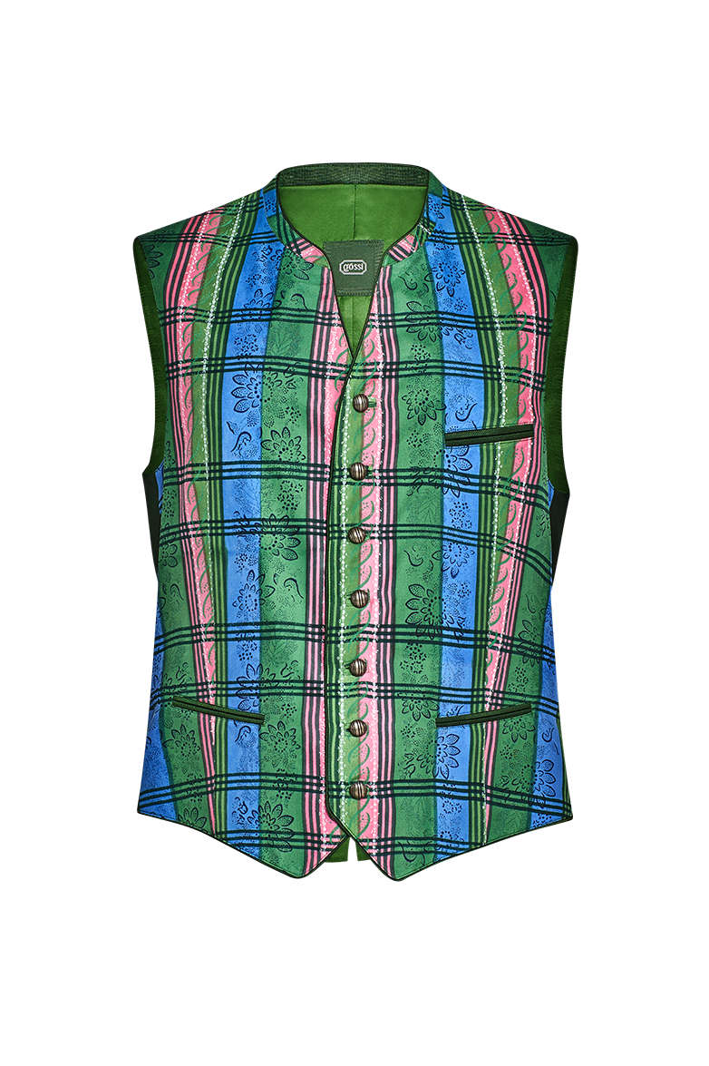 Hand-printed Gilet in pure silk - Image 1