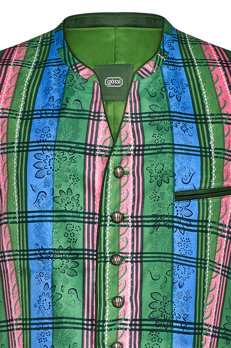 Hand-printed Gilet in pure silk - Image 3