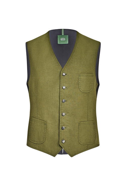 Pre-patinated cotton/linen Gilet