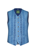 Blaudruck Gilet with relief embroidery - thumbnail 1