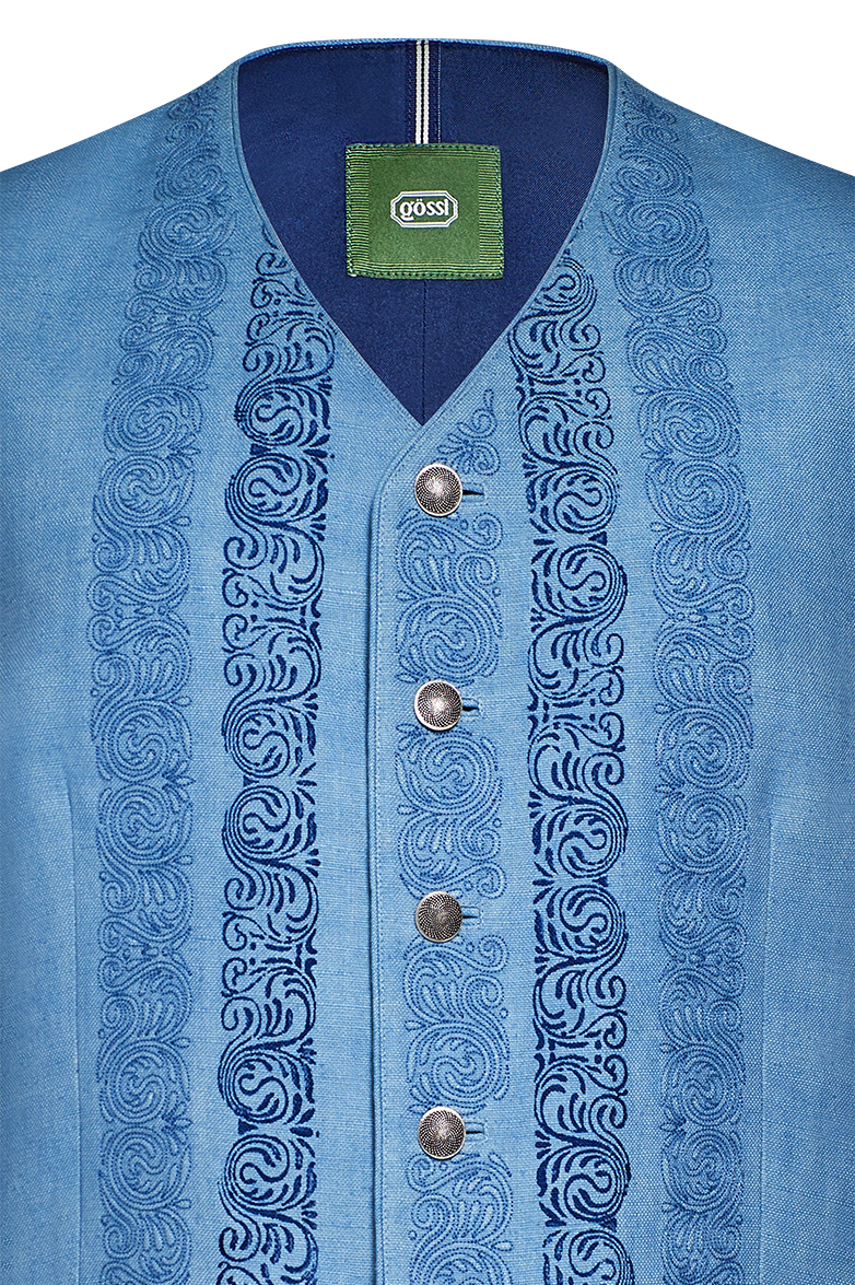 Blaudruck Gilet with relief embroidery - Image 3