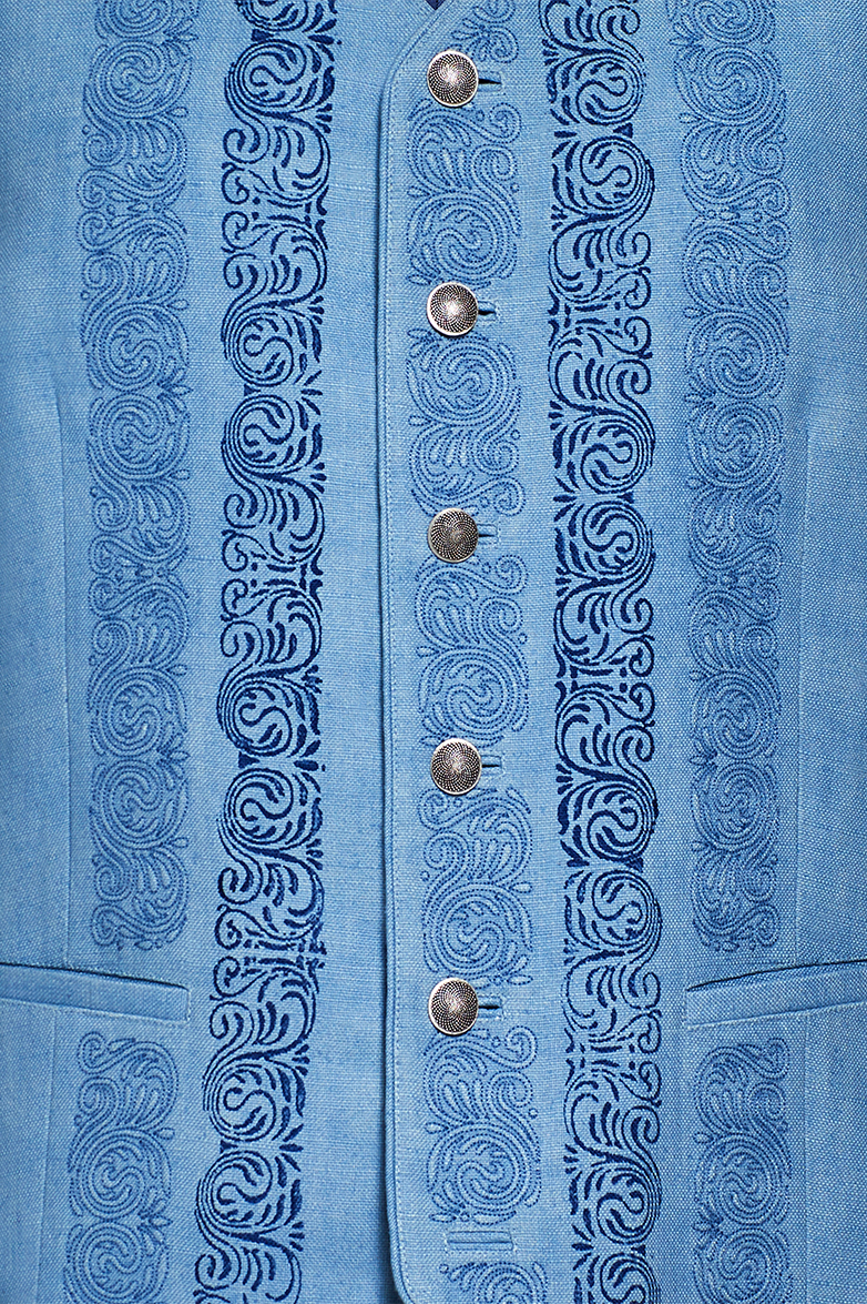 Blaudruck Gilet with relief embroidery - Image 4