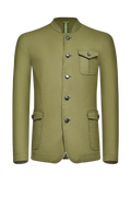 Patinated cotton/linen jacket - thumbnail 1