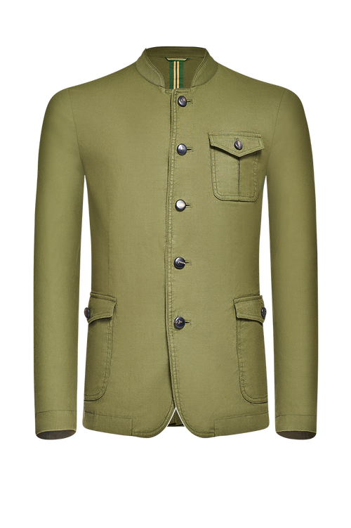 Patinated cotton/linen jacket