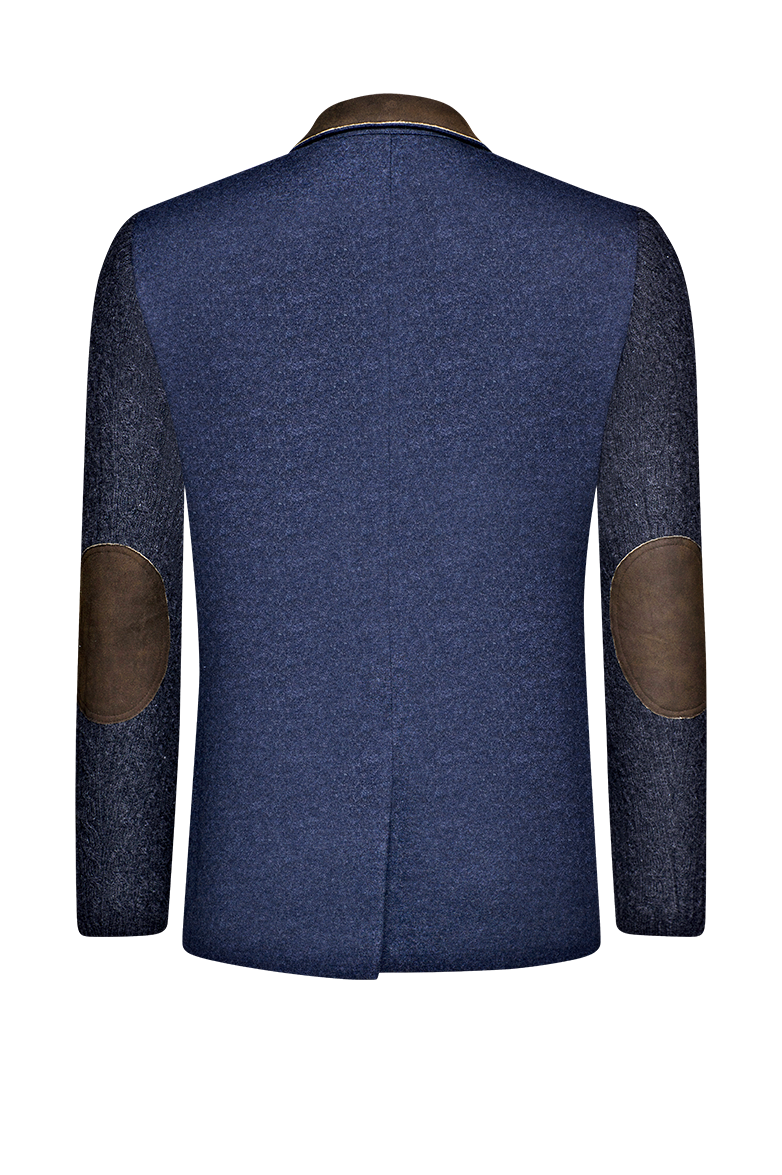 Lapel jacket with patterned knit - Image 2