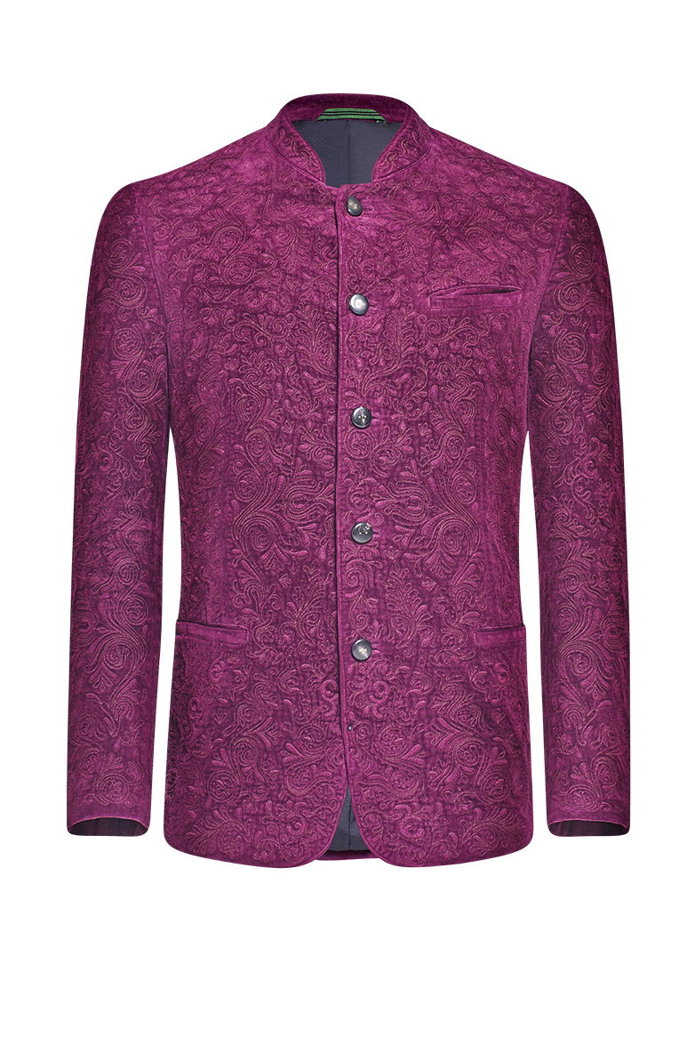 Velvet jacket with rich relief embroidery - Image 1