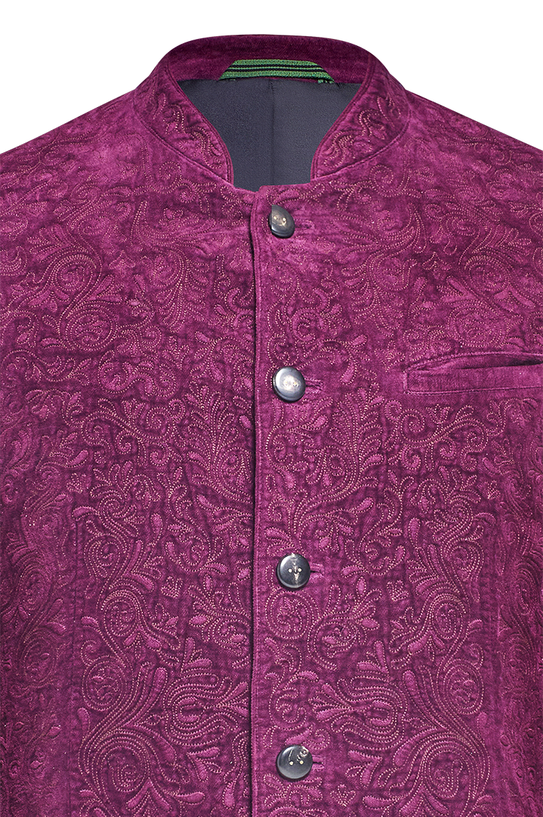 Velvet jacket with rich relief embroidery - Image 3