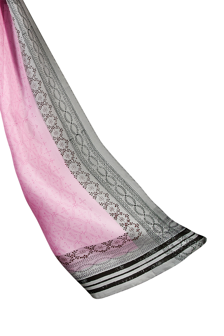 Shawl in hand-printed silk - Image 2