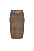 Skirt in elastic leather - thumbnail 1